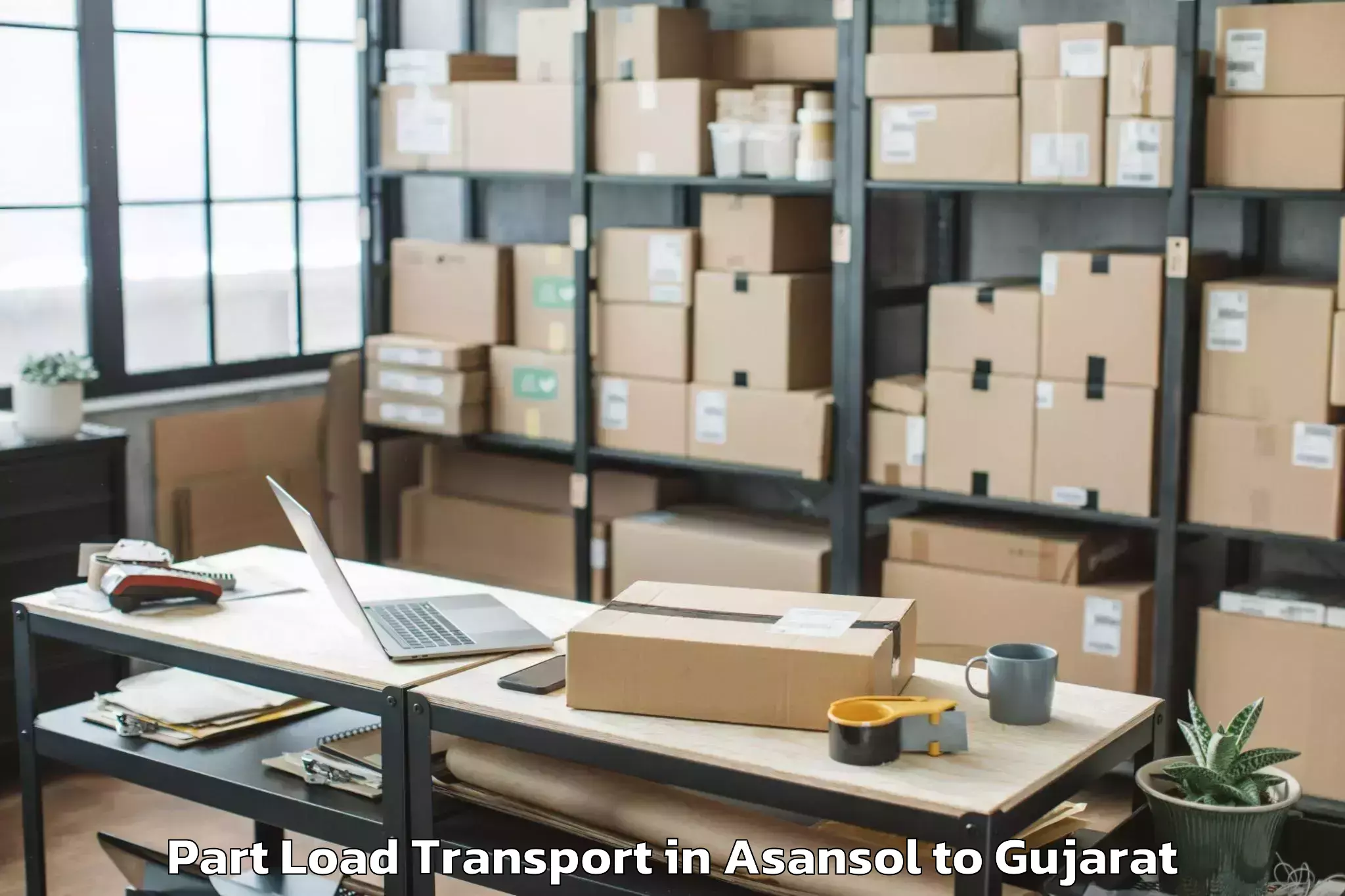 Professional Asansol to Lavad Part Load Transport